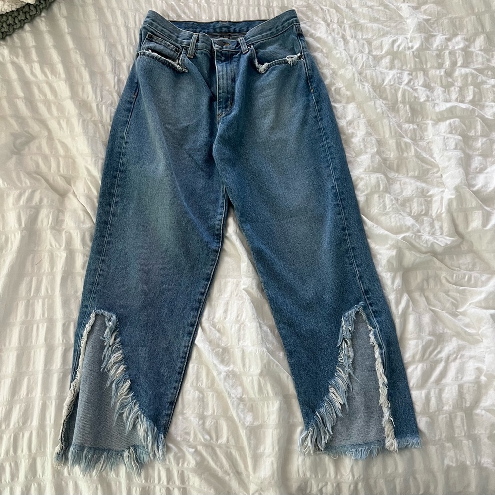 LF Carmar denim distressed cropped jeans